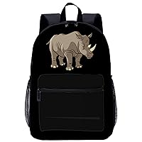 Rhino Vector Laptop Backpack for Men Women 17 Inch Travel Daypack Lightweight Shoulder Bag