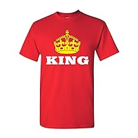 King Gold Crown Couple Love Matching Relationship Funny DT Adult T-Shirt Tee