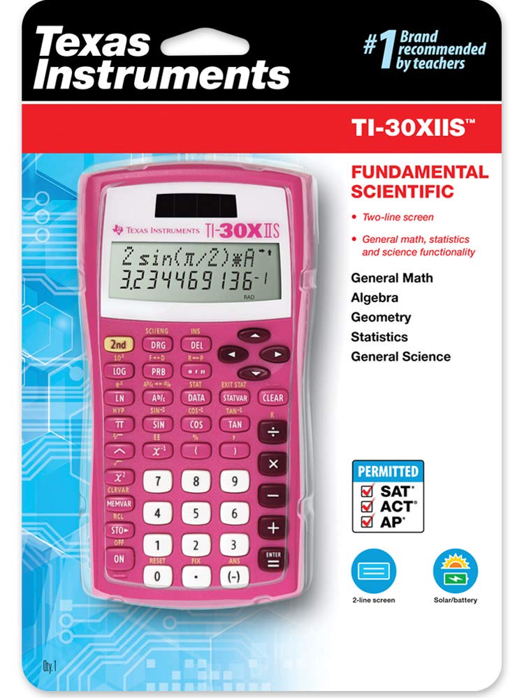 Texas Instruments TI-30X IIS 2-Line Scientific Calculator, Pink