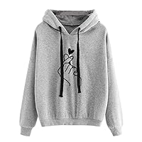 Hoodies for Women, Womens Cute Heart Finger Print Sweatshirts Long Sleeve Tunic Tops Loose Pullover Tops Blouse