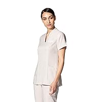 Noel Asmar Uniforms Faux Linen Maya Tunic, Invisible Back Zipper with pull tab
