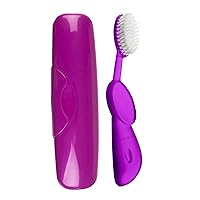 RADIUS Toothbrush Original Big Brush, BPA Free ADA Accepted - Right Hand - Purple Brush with Purple Case