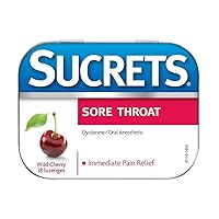 Sucrets Classic Sore Throat Lozenges, Wild Cherry, 18 Count (Pack of 2)