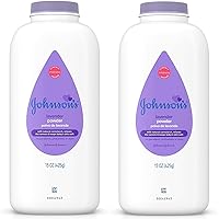 Johnson's Lavender Baby Powder with Naturally Derived Cornstarch, Hypoallergenic and Paraben Free, 15 oz (Pack of 2)