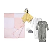 Burt's Bees Baby Unisex Baby Gift Set - Baby Sleeper Gowns, Hats, Reversible Quilt & Plush, Organic Cotton Essentials Bundle