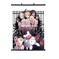 Mxdfafa Japanese Anime The Promised Neverland Fabric Painting Cartoon Manga Home Decor Wall Scroll Posters for Decorative 40x60CM(16