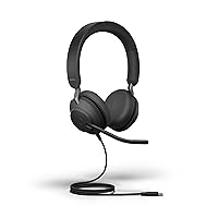 Jabra Evolve2 40 SE Wired Stereo Noise-Cancelling Headset - Features 3-Mic Call Technology and USB-C Cable - Works with All Leading Unified Communications Platforms Such as Zoom & Google Meet - Black