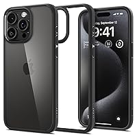 Spigen Ultra Hybrid Designed for iPhone 15 Pro Max Case (2023), [Anti-Yellowing] [Military-Grade Protection] - Matte Black