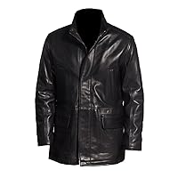 Mens Handro Trench Winter Coat Real Lambskin Leather Jacket Plus Size