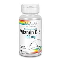 Solaray B 6 Two Stage Timed Release, 100mg, 60 Count