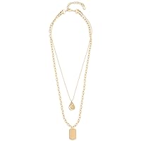 Lucky Brand Moon Openwork Layer Necklace, Gold, One Size