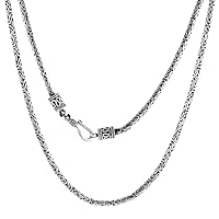Sterling Silver 2.5mm Round BYZANTINE Chain Necklaces & Bracelets for Men & Women Hook & Eye Clasp Oxidized Nickel Free 7-30 inch