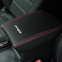 Leather Center Console Armrest Box Cover Auto Central Armrest Protector Pad Interior Decoration Accessories for CRV 2017 2018 2019 2020 2021 2022(Red Stitches)