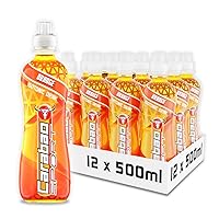 Carabao Sport Energy Drink Orange, 12 x 500ml Bottles Case, Isotonic, Electrolytes, No Aspartame, B Vitamins B6 B12, Sports Drink, Hydration, Performance, Fruit Flavour, Vegan, Bulk Crates, Multipack