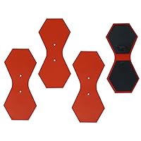 Reusable Electrode Pads for Wireless TENS EMS PMS Unit, 4 Polygon Replacement Premium Pads, Red