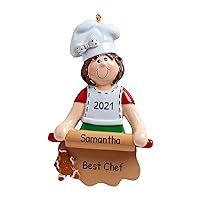 Personalized Baker Ornament 2023 - Baking Ornaments for Christmas Tree, Baking Christmas Ornaments, Cooking Christmas Ornaments, Baking Gifts for Women Who Love to Bake - Free Customization