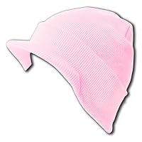 TOP HEADWEAR Knit Cuff Beanie Visor - Winter Wear/Sports - Light Pink