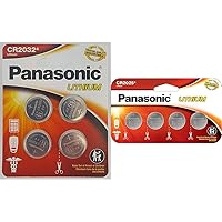 Panasonic CR2032 3.0 Volt Long Lasting Lithium Coin Cell Batteries in Child Resistant & CR2025 3.0 Volt Long Lasting Lithium Coin Cell Batteries in Child Resistant, Standards Based Packaging, 4 Pack