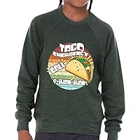 Taco Emergency Call 9 Juan Juan Kids' Raglan Sweatshirt - Illustration Sponge Fleece Sweatshirt - Cool Sweatshirt