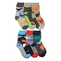 Jefferies Socks Fun Assorted Animals Pattern Cotton Crew Socks 6 Pair Pack Sockshosiery