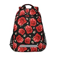 ALAZA Red Rose Flower Watercolor Floral Backpack Purse for Women Men Personalized Laptop Notebook Tablet School Bag Stylish Casual Daypack, 13 14 15.6 inch