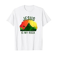 Tropical Hawaiian Style Jesus Is My Rock Colorful Christian T-Shirt