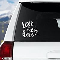 Love Lives Here-1 Adhesive Vinyl Wall Stickers for Home Nursery, Positive Wall Decal Sticker for Women, Men Teen Girls Office Dorm Door Wall Decor.