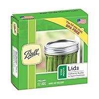 Ball Jars Wide Mouth Lids, 12 Count (Pack of 1)