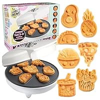 Kawaii Fun Snacks Mini Waffle Maker - 7 Different Food Japanese Style Designs Featuring an Avocado Pizza Ramen Taco & More- Cool Electric Waffler for Easter Morning Breakfast or Kids Dessert Treat