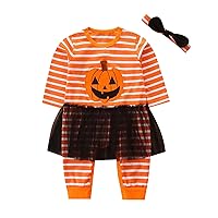 Baby Boy Top Girls Long Sleeve Striped Pumpkin Pattern Romper Baby Halloween Jumpsuit With 12 Month Baby Boy Clothes