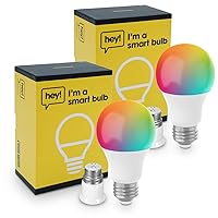 Smart Bulb – Dimmable, Colour Changing LED E27 Smart Bulbs with B22 Bayonet Adapter, Works with Alexa/Google Home, 220V – 240V, 9W A+ Energy Rating, App Controlled (2 Pack)