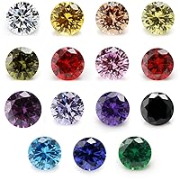 Size 1.0mm-10.0mm 5A Round Loose Cubic Zirconia Stones Mix 15 Colors CZ Stone Synthetic Gemstone for Jewelry Making