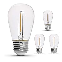 Feit Electric S14/822/FILED/4 1W Non-Dm LED Bulb,4 Bulbs
