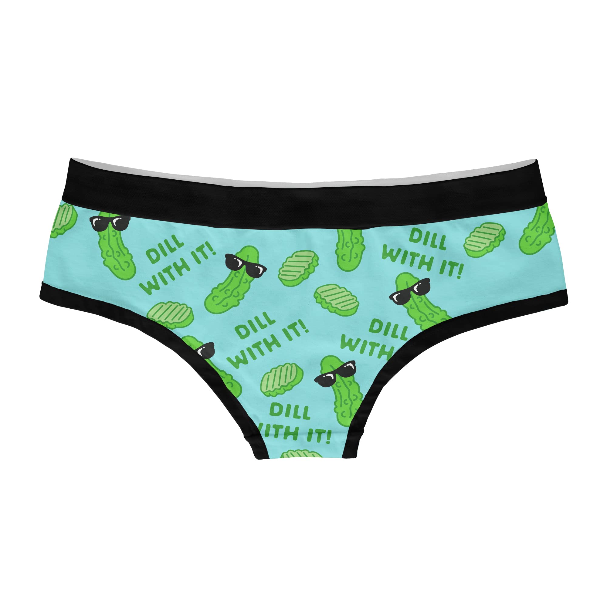 Crazy Dog T-Shirts Womens Dill With It Panties Funny Pickle Joke Graphic Humor Bikini Brief Underwear