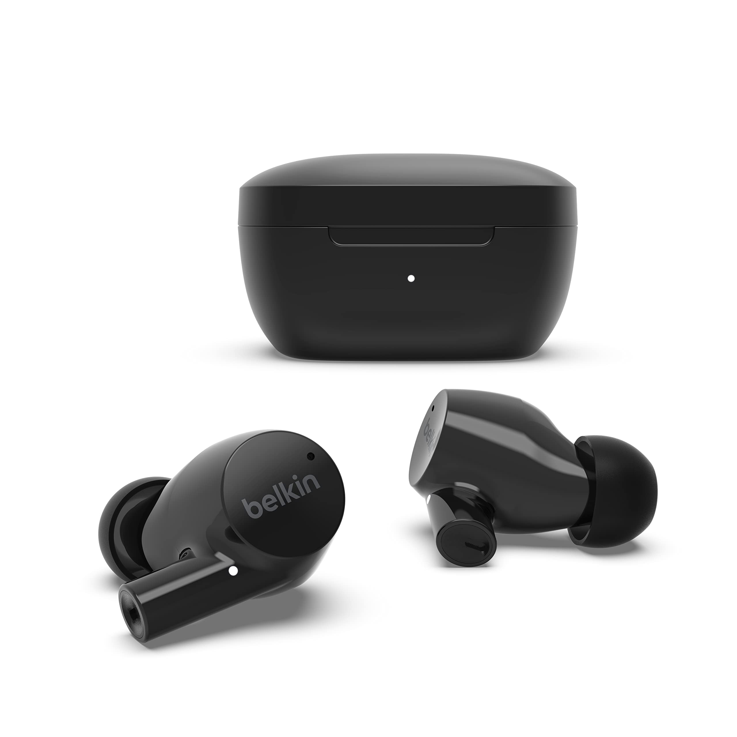Belkin SoundForm Rise True Wireless Ear Buds with Wireless Charger Case, Dual Microphone, IPX5 Water Resistant Earbuds, Bluetooth Headphones, Compatible with iPhone, Galaxy, and More - Black