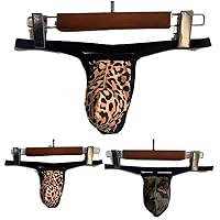 Men's Underpant Milk Silk Leopard Thong Low Waist Butt T Pants Panties Lingerie G String
