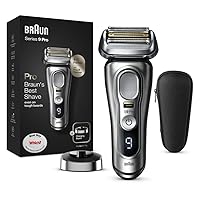 Braun Series 9 Pro Electric Shaver With 4+1 Head, ProLift Trimmer, Charging Stand & Travel Case, Sonic Technology, UK 2 Pin Plug, 9417s, Silver Razor, Rated Which Best Buy