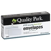 Quality Park #10 Security Envelopes, No Window, Redi-Strip Self Seal Envelopes, 24-lb White Wove, 4-1/8