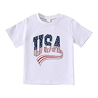 Top Shirt Baby Girls Boys 4th of July Summer Short Sleeve Independence Day T Shirt Boys Summer Clothes