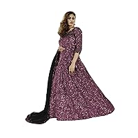 Indian Women Heavy Sequins Embroidery Party Wear Net Anarkali Gown Traditional Wedding Trendy Dress 2304