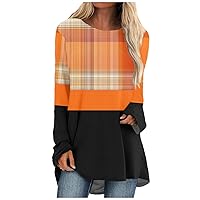 Long Sleeve Shirts for Women Loose Blouse Crew Neck Tunic Tops Printed Fall Hippie Tshirts Dressy Casual Pullover