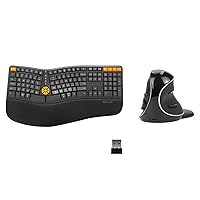 DELUX Wireless Ergonomic Keyboard GM905 and Vertical Mouse M618PD