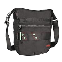 Vertical Messenger Bag, Crossbody Bag, Shoulder Bag Tablets Bag Satchel for Men Women Black