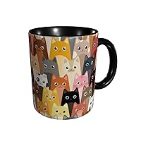 Cats Funny Coffee Mug 11oz - Ceramic Novelty Tea Cup Gifts for Office and Home Kitchen Microwave Safe
