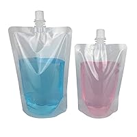 100x Drink Pouches Disposable Plastic Drinking Flasks Packaging Bag w/Rotating Nozzle Hand-held Clear Smoothie Bags for Juice Milk Brewing Beer Storaging Liquid