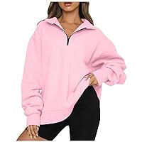 XHRBSI Winter Tops For Women 2023 Trendy Women's Button Solid Color Pullover Tops Casual Long Sleeve Sweatshirts