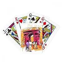 Triumphal Arch Paris France Hand Drawing Poker Playing Magic Card Fun Board Game