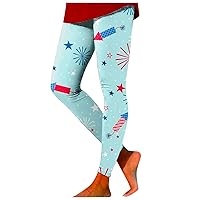 Womens 4Th of July Tummy Control Patriotic Leggings July Fourth Memorial Day Skimpy Yoga Pants Tights Graphic Lift