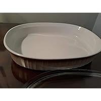 Corning F-6-B 1.8 Liter French White Bisque Over Baking Dish Without Lid