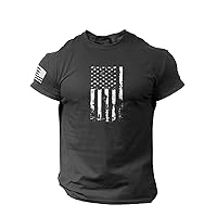 Patriotic Shirts for Men Short Sleeve Crewneck Casual America Flag T-Shirts for Indenpendence Day Fourth of July Casual Tops